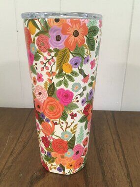 24 oz Floral Insulated Tumbler Rifle Paper Co x Corkcicle w/ Lid